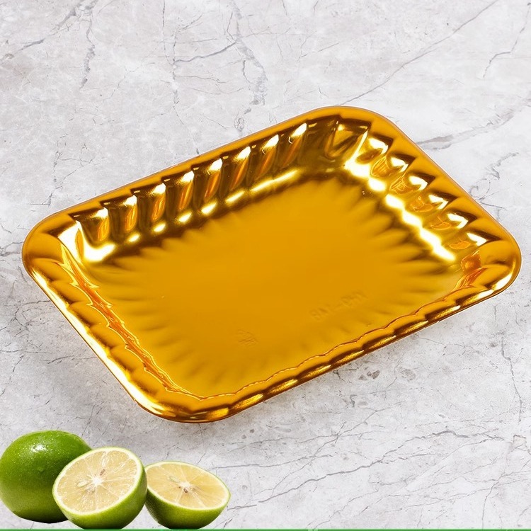 Disposable fresh fruit packaging tray, golden packing box, food-grade PET supermarket strawberry and cherry packaging Specification image