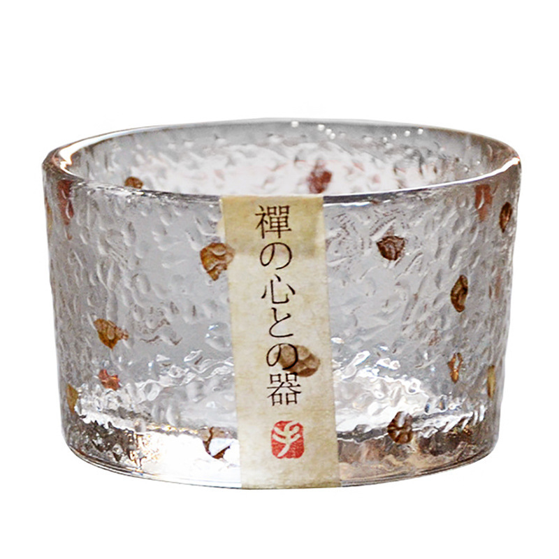 Japanese-style gilded hammered glass cups, Ins-style small cups, kung fu tea cups, gold-rimmed sake cups, owner's tea bowls and tea sets Item Picture