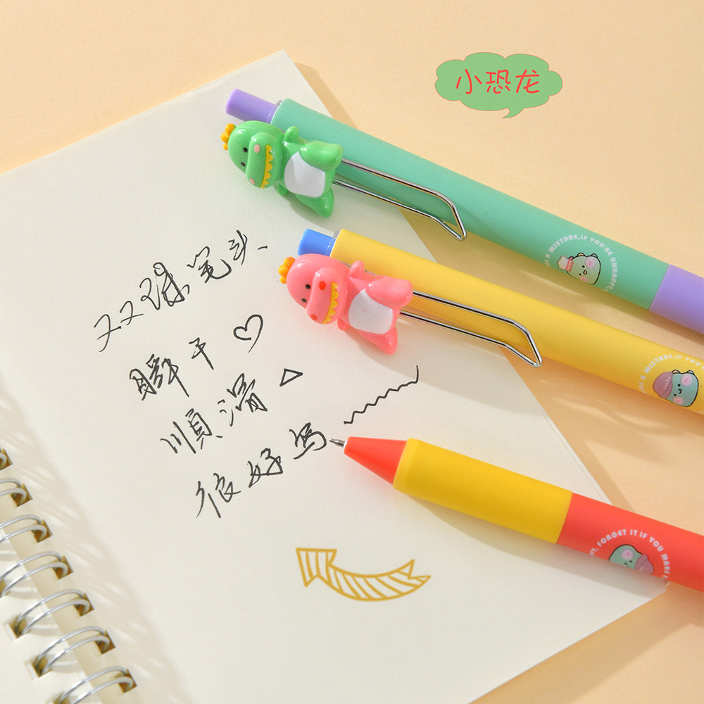 Chenxi Fun Dinosaur Gel Pen Black Pen Blue Erasable Pen ST Pen Tip 0.5mm Creative Student Exercise Pen Specification image