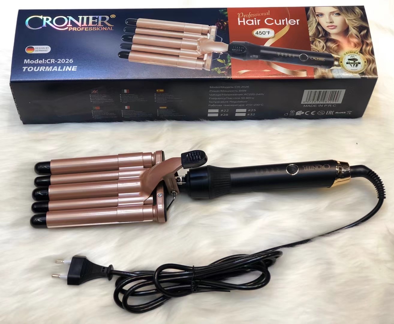 CRONIER CR-2026 Large Curling Iron Automatic Curling Iron five tube Curling iron full figure