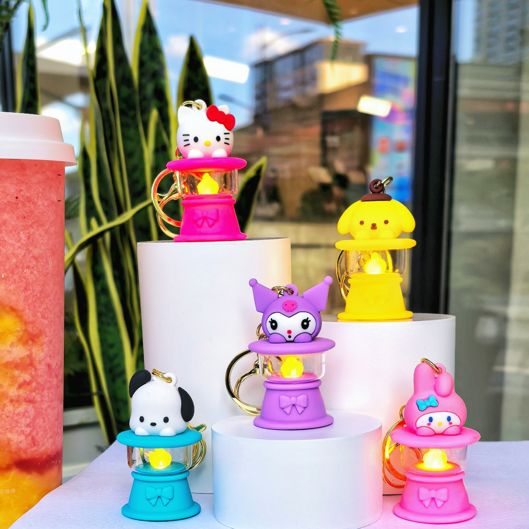 Net red cartoon figure camping light key chain cute light pendant mini night light hot small gift full figure