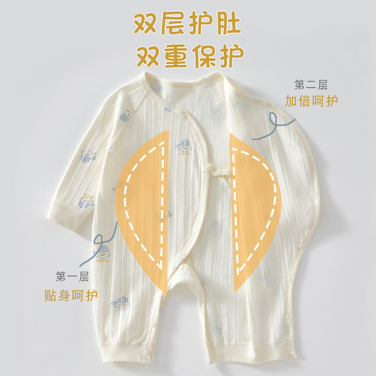 Newborn four-season butterfly clothes, baby clothes, spring and autumn pure cotton boneless hatching clothes, baby one-piece clothes, newborn monk clothes Application Scenario