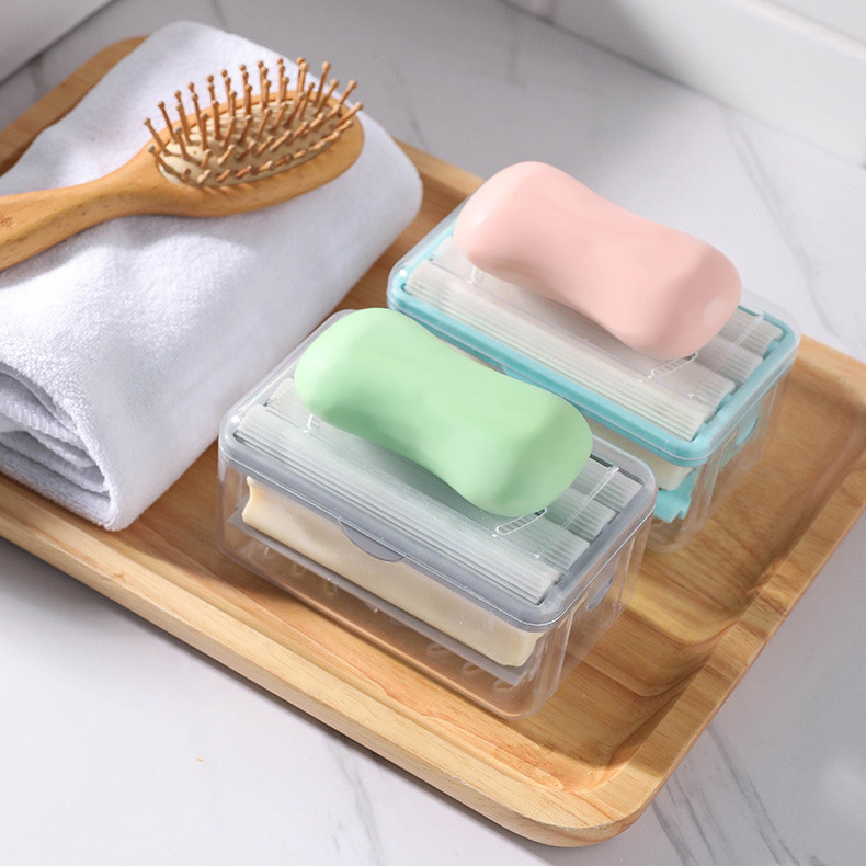 Creative soap box, light luxury multi-functional soap box, no-hand soap box, home storage box, draining rack details Picture