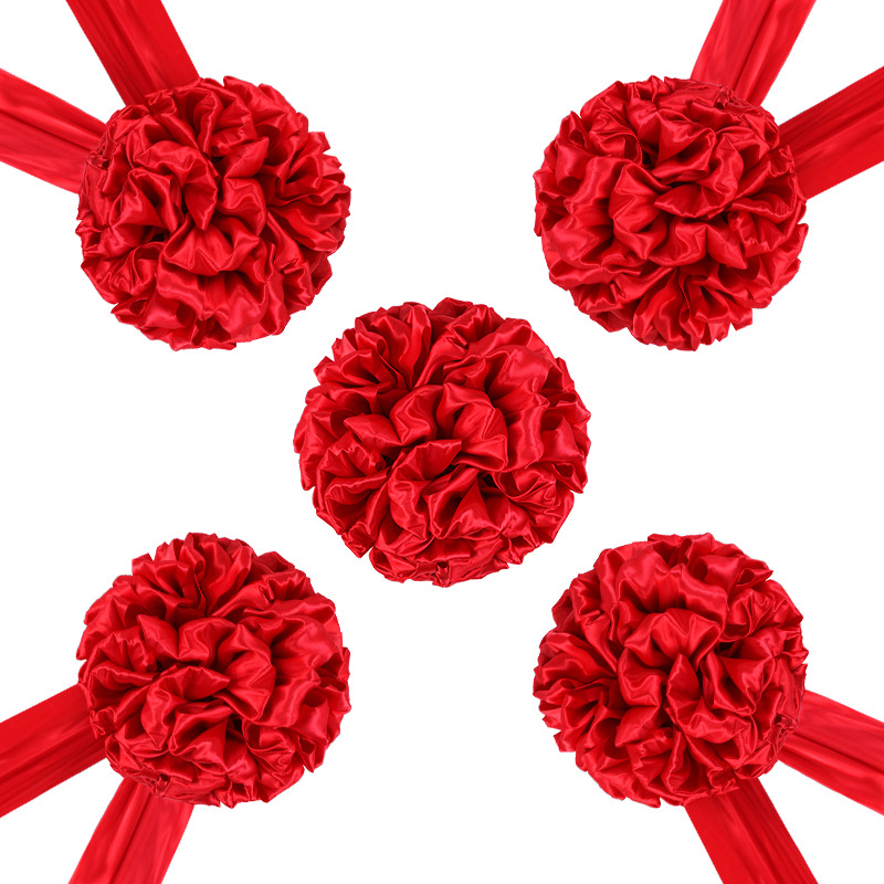 Big Red Flower Ballers Holding Flowers Hand In Hand To Spend The New Car To Hand In The Car Big Red Bonus Red Silk Laying Foundation In Recognition Of The Opening Of The Housemoving Ribbon Cutting Item Picture