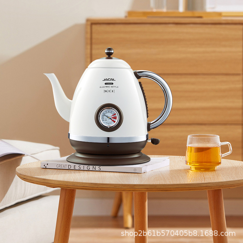 Jg Gl-303 Long Nozzle Thermal Insulation Electric Kettle Stainless Steel Kettle Temperature Display Electric Teapot Teapot details Picture