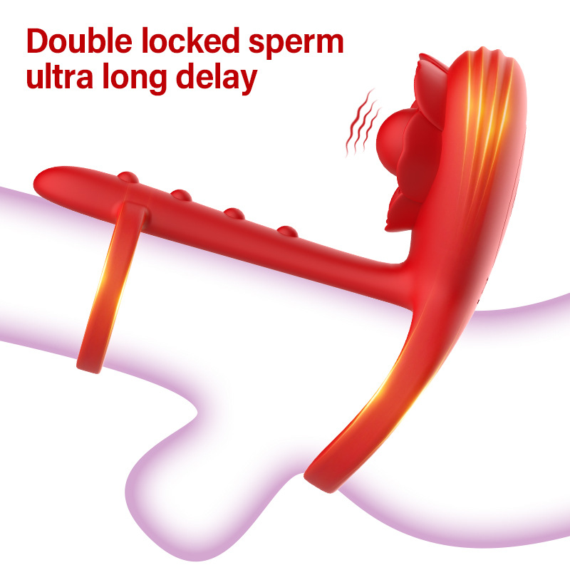 Cross-border new product APP remote control version Cupid Lock Ring dual-ring vibrating adult sex toy details Picture