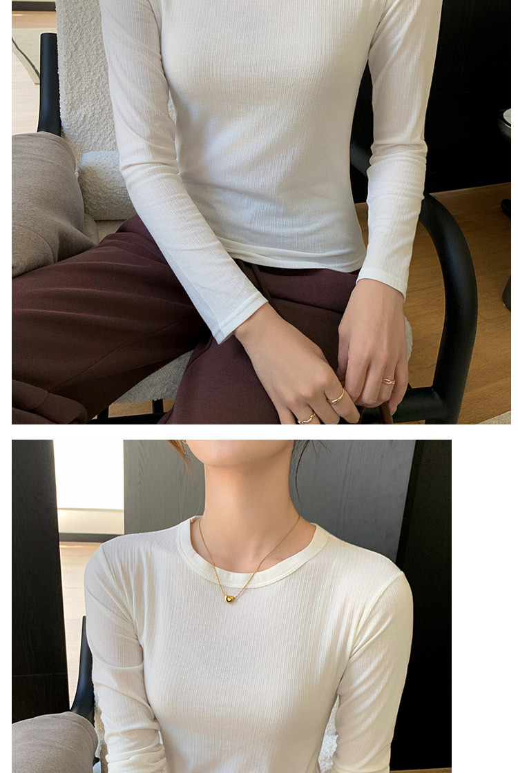 K1208螺纹正肩圆领打底衫女秋冬长袖内搭T恤修身显瘦百搭针织上衣详情23