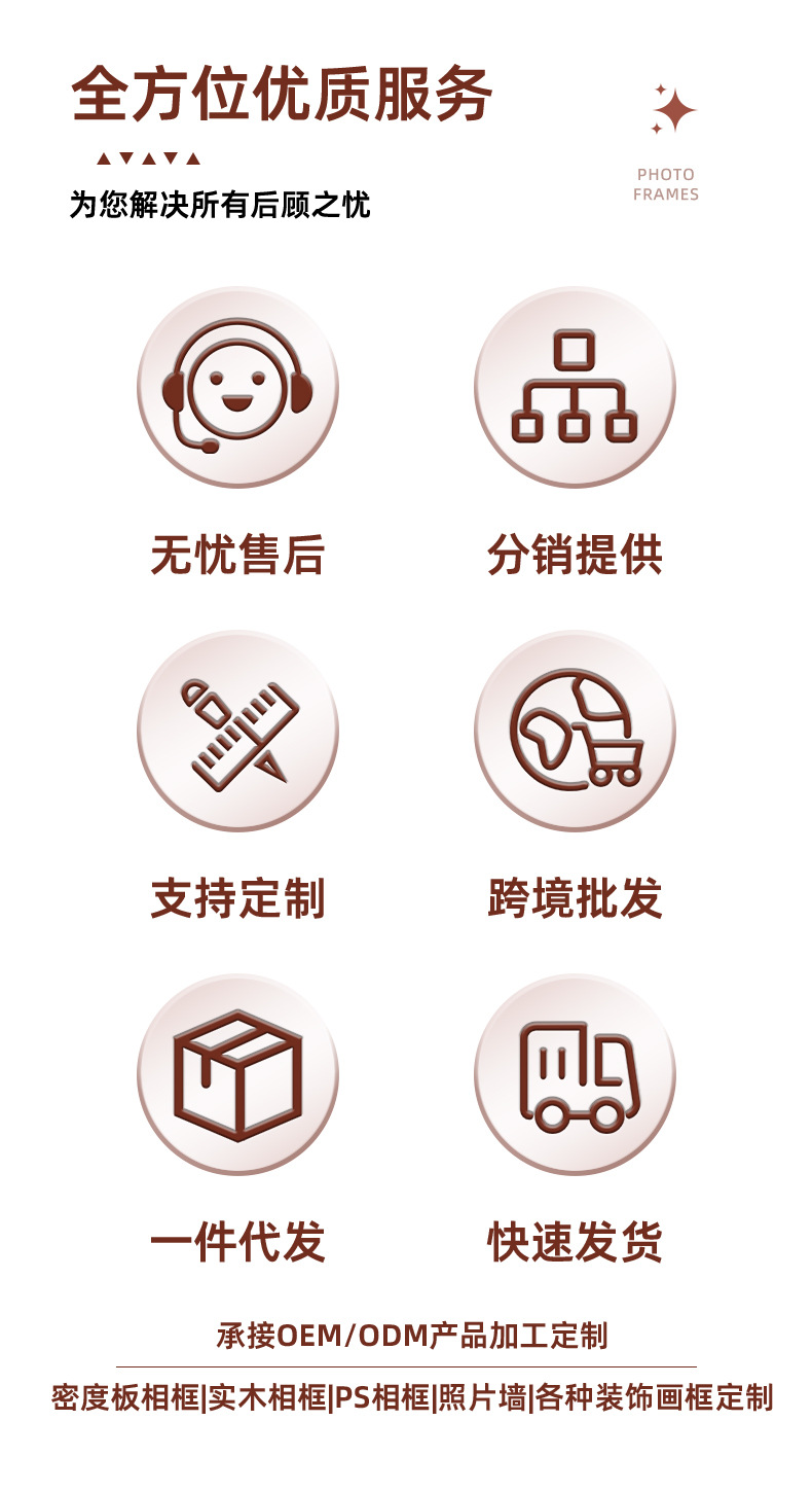 木质简约相框摆台画框挂墙5寸6寸7寸8寸10寸A4手工照片墙相框批发详情6