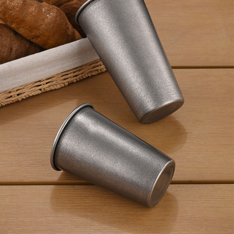 Vintage 304 stainless steel water cup, aged coffee cup, commercial beer mug, single-layer cold drink cup, anti-drop custom logo details Picture