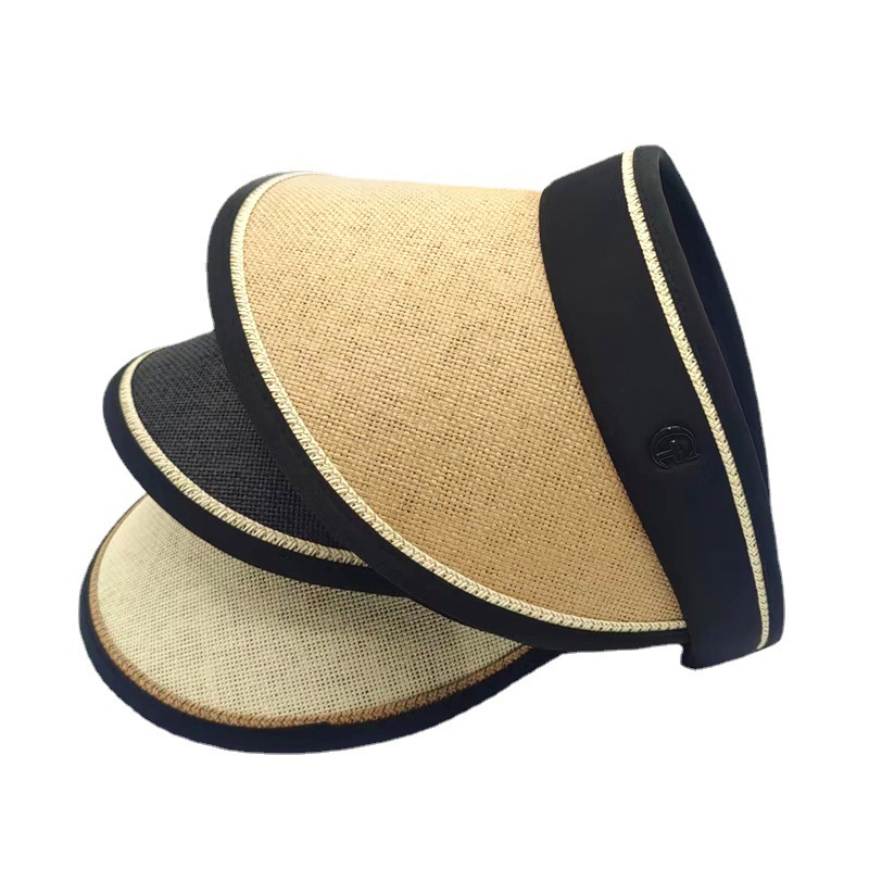 2023 Summer New Sunshade Sunscreen Vinyl Double Adjustable Will Carry Large Eaves Empty Straw Hat Manufacturers Item Picture