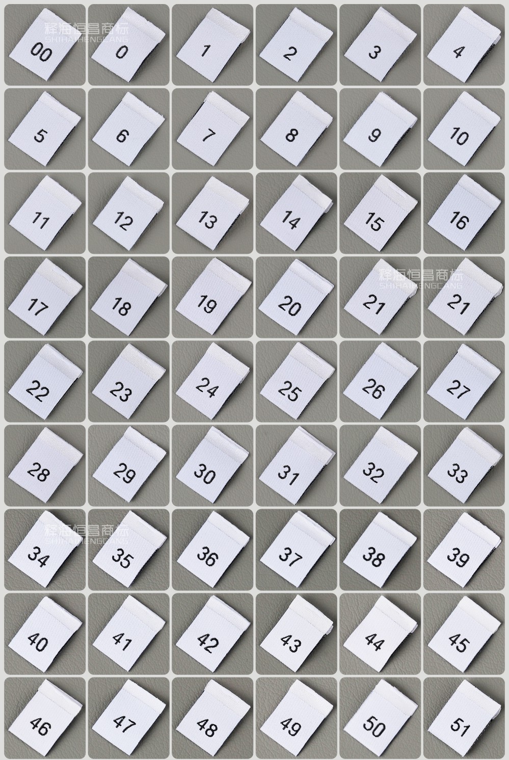 厂家织唛尺码标现货 高密对折字母数字号标 服装裙裤英文码唛定制详情21