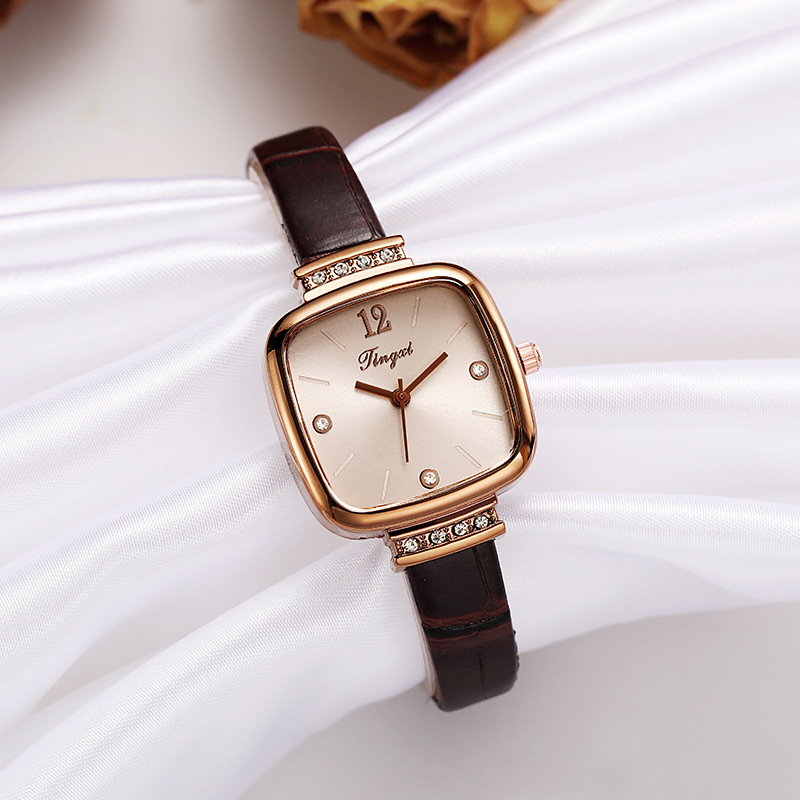 Douyin Kuaishou Xiaofang Watch, an Instagram niche design with a light luxury and simple style, is a summer leather strap Xiaofang sugar ladies' watch Specification image