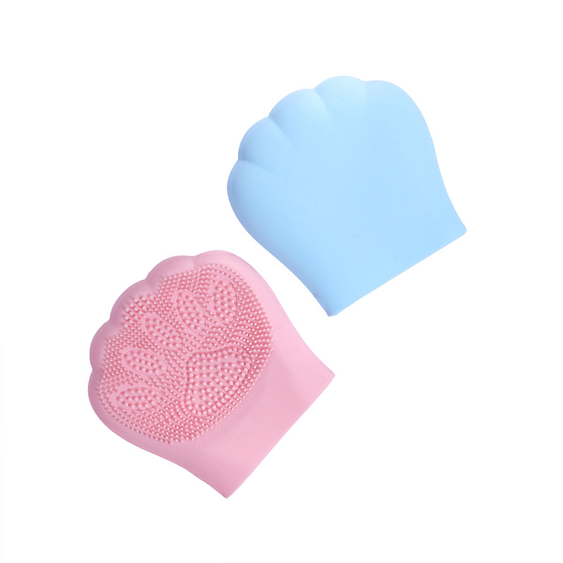 Cat Claw Face Wash Brush Deep Cleansing Exfoliating Double-Sided Silicone Cleanser Baby Bath Brush Rose Red Item Picture