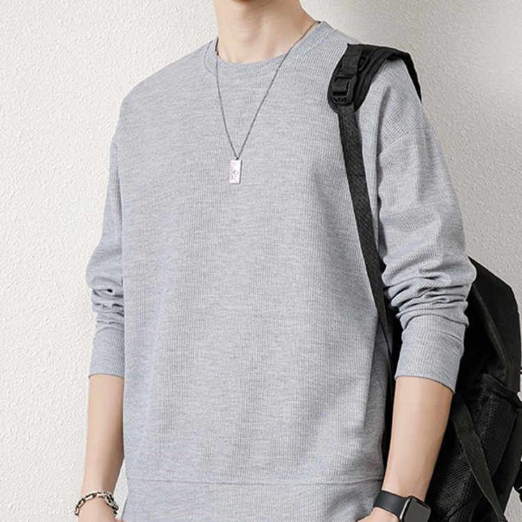 Waffle's new autumn sweatshirt men's fashion brand ins loose round-neck long-sleeved casual loose student couple outfits are trendy details Picture