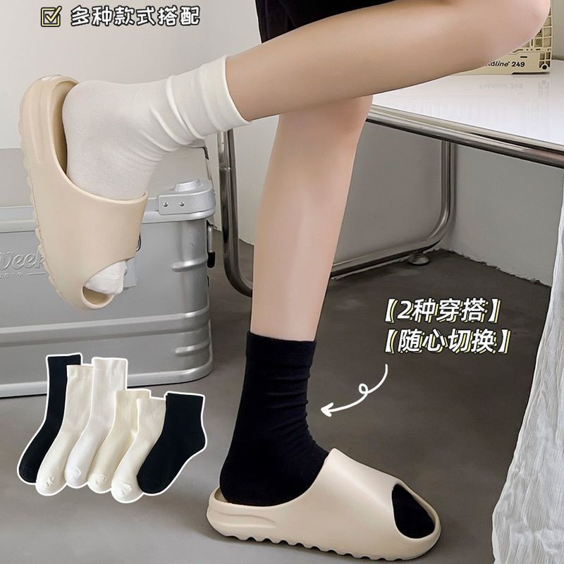 Sock street stall one-piece delivery, Zhuji spring and summer socks, women's pile socks, white postpartum socks, Japanese boneless socks, calf socks, women's mid-calf socks wholesale one-piece delivery