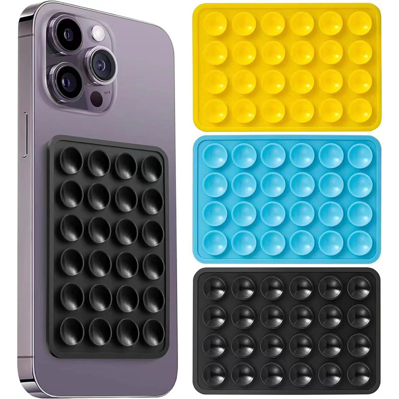 Silicone mobile phone sucker thickened 24 pieces silicone sucker square single sided silicone sucker multi-functional mobile phone case Specification drawing