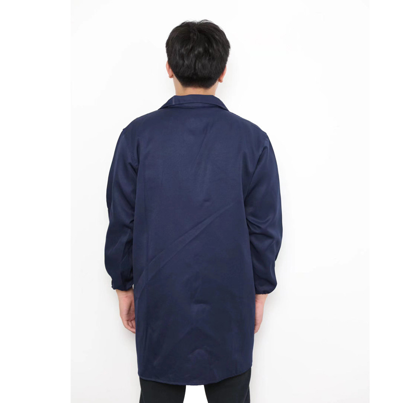 工作服蓝大褂/长袖劳保服/迷彩大褂/防尘服白底实物图