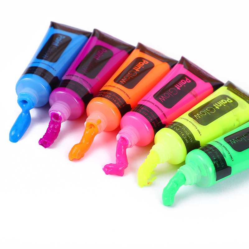 Cross-border water-based eco-friendly fluorescent facial finger paint Halloween dance party water-washable body painting paint Item Picture