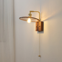 Japanese retro modern simple living room Bedroom Dining room Bedside study bathroom mirror front copper wall lamp