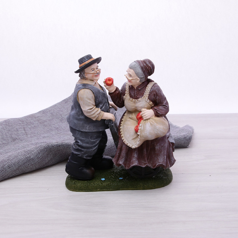 Resin Crafts Grandpa Grandma Series Together To Accompany The Old Man Creative Display Wedding Gifts Specification drawing