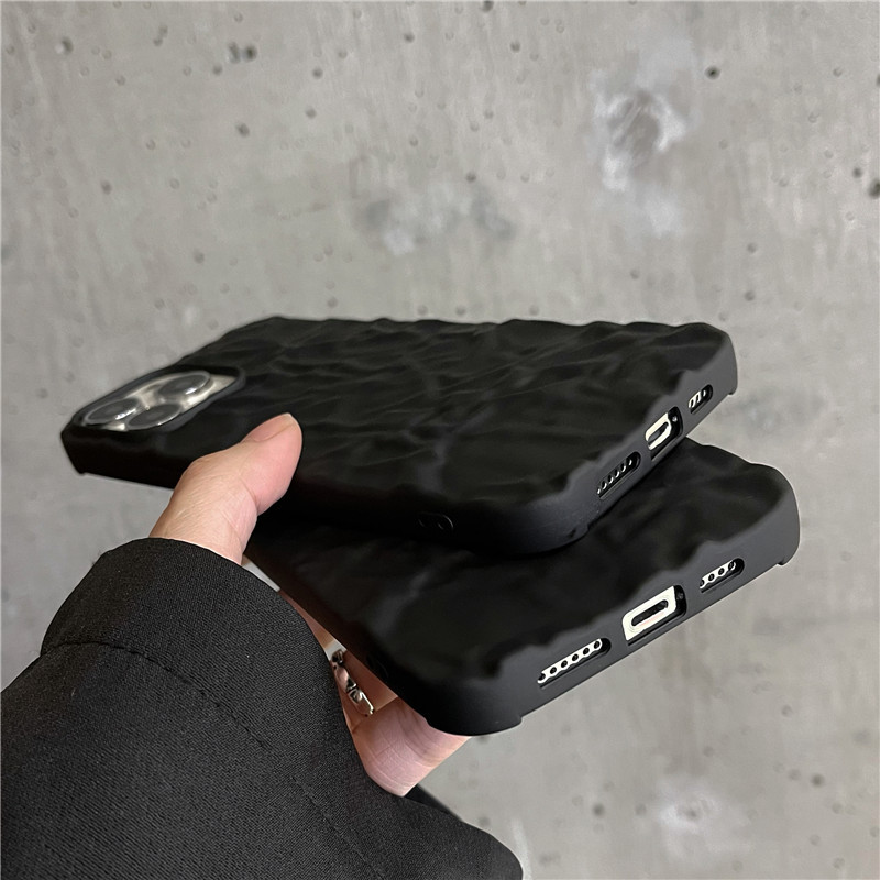 ins Wind Matte Matte Black ruffled Apple 12/13Promax phone case for iPhone11/X soft case Specification drawing