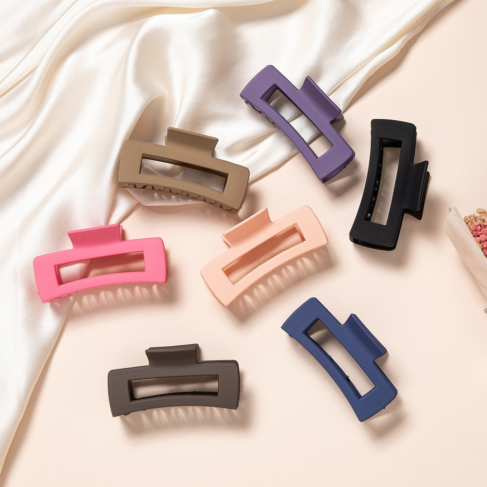 Cross Border Amazon Square Frosted Grip Clip Hair Clip Back Head Clip 10.5Cm Large Shark Hair Grip details Picture