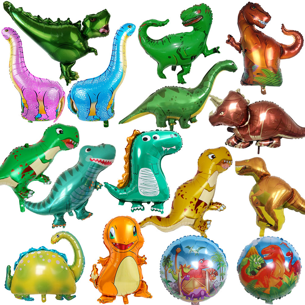 Cartoon balloons Dinosaur aluminum film balloons decorate birthday party Shopping mall foil Tyrannosaurus Rex cartoon balloons