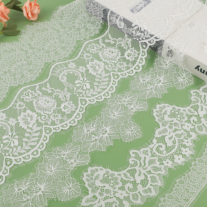 经典款睫毛蕾丝花边 无弹睫毛花边 领口裙摆蕾丝花边辅料 现货