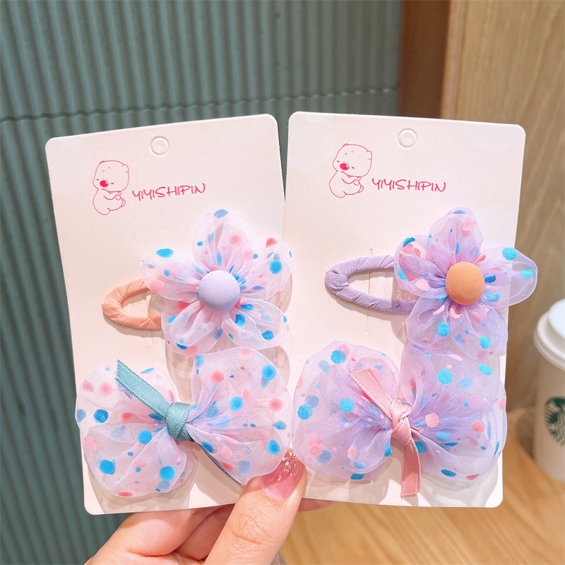 Children's Hairpin Mesh Bow Hairpin For Girls Side Bangs Clip Bb Clip For Princess Girls Cute Hairpin Headpiece Specification drawing