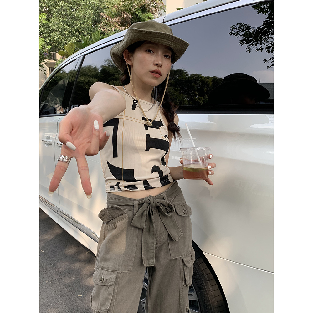 Denim is very busy. New trendy workwear pants with a stylish lace-up design for women details Picture