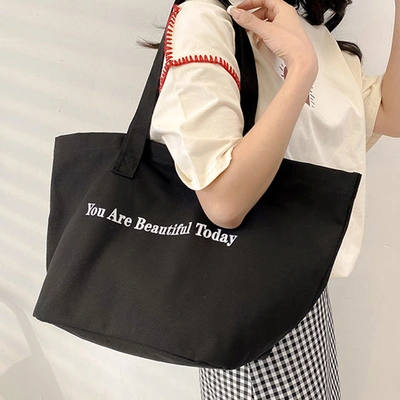 Large Capacity Tote Bag 2023 New Fashion Trend Personality Handbag Monogram Print Canvas Underarm Shoulder Bag
