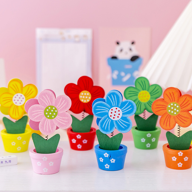 Cartoon wooden flowers Card holder Note Holder Message Holder Photo holder Wholesale source of wooden crafts details Picture