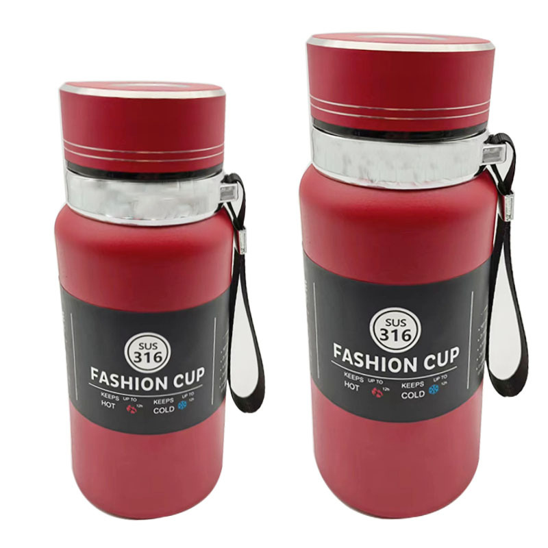 Zhenshui 2023 New Large Capacity Men And Women Car Business Tea Belt Rope Portable Cup Stainless Steel Thermos Cup Item Picture