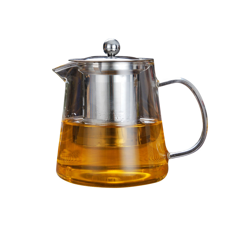 Thickened Glass Kettle Stainless Steel Filter Teapot