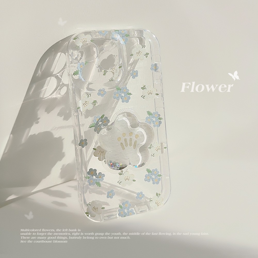 碎花壳适用iphone16苹果15promax手机壳13流沙支架11透明14小清新详情23