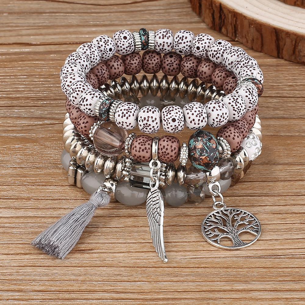 B0038 New Bohemian bracelet Creative women's jewelry, tassel multi-layer beaded bracelet, fashionable jewelry details Picture