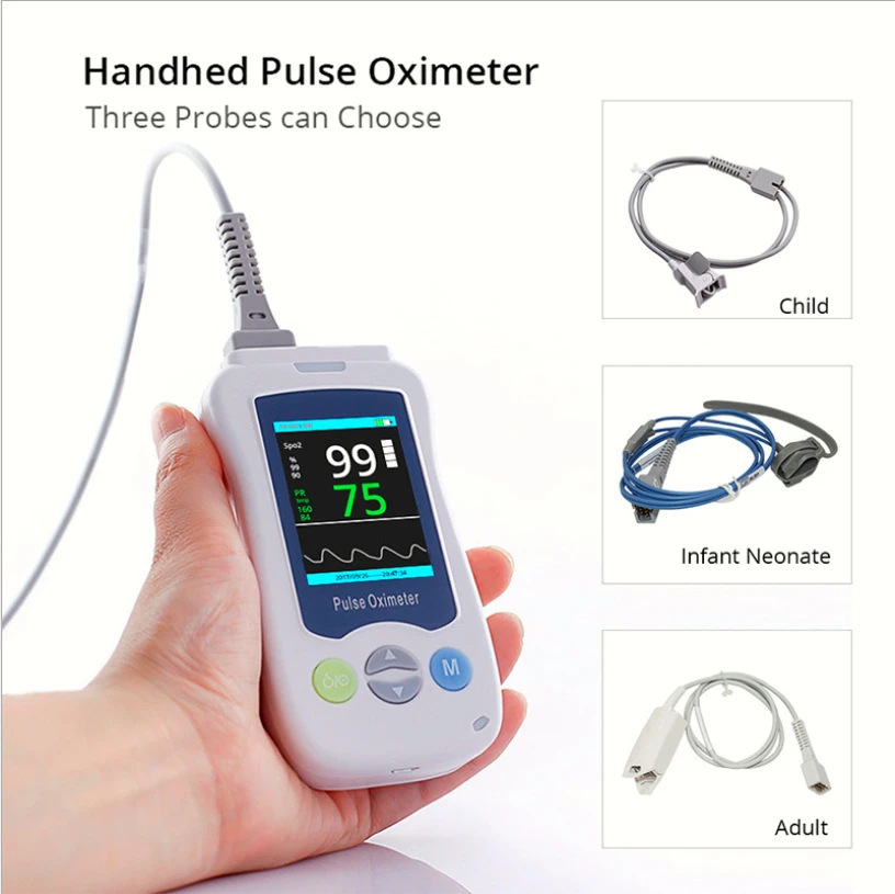 Cross-border exclusive handheld blood oxygen meter with adult and children's probes for home blood oxygen saturation detection Specification image