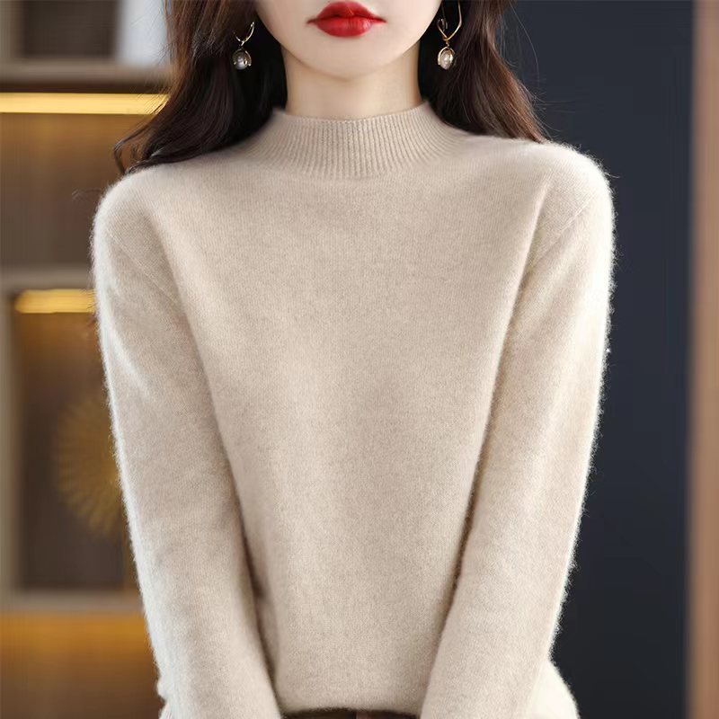 22 Bestsellers: 100 Pure wool sweaters for women with semi-high collars, one-piece ready-to-wear cashmere sweaters, loose and slimming pullover base layer