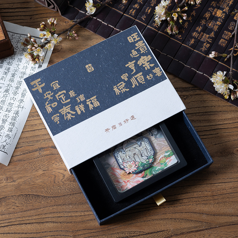 New high-end drawer box, gold-embossed pull-out jewelry box, large-sized cultural and artistic packaging gift box, gift box wholesale Application Scenario