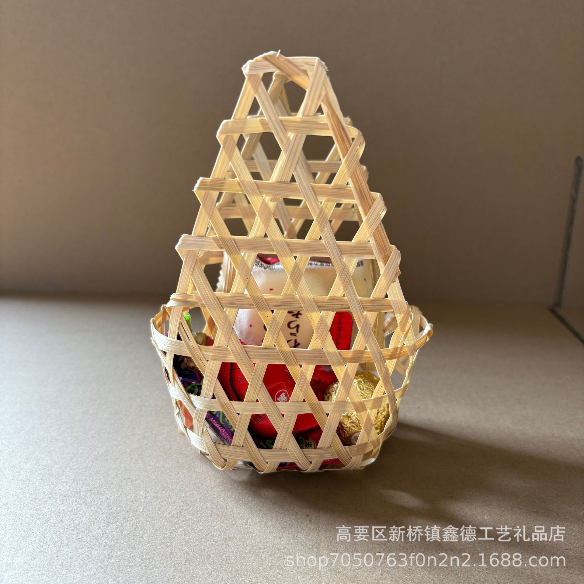 竹编篮子婚礼喜糖盒手工编织高档手提草帽篮筐食品礼品包装篮详情6