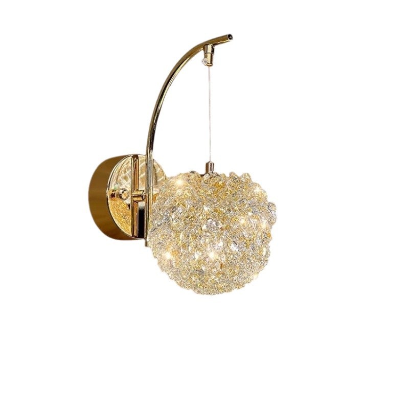 [Lychee] Crystal wall lamp, light luxury corridor, modern creative background wall, hanging line lamp, bedroom, popular hanging bedside lamp Item Picture