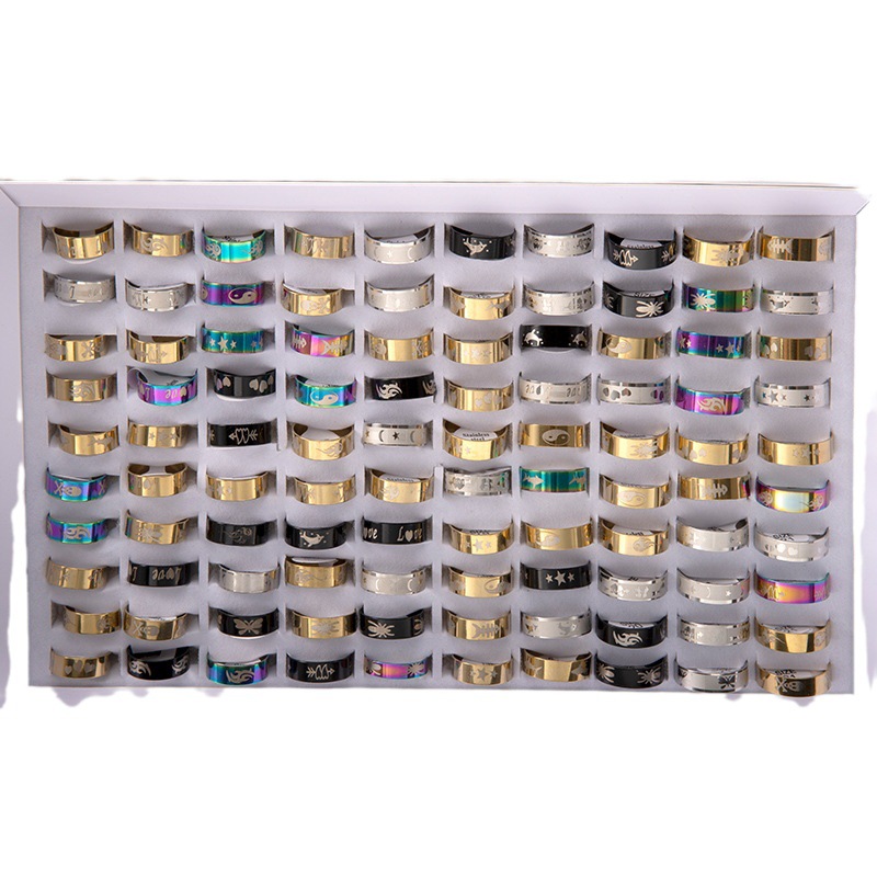 戒指/防玉戒指/合金戒指/玉戒子/锆石个性钻白底实物图