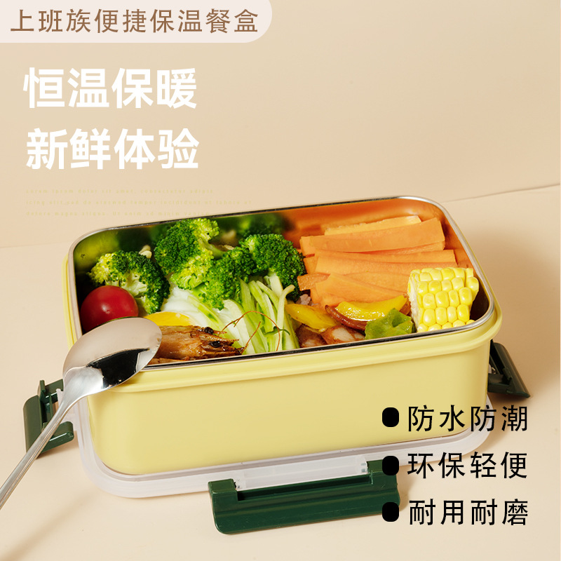 304 stainless steel simple lunch box, student portable lunch box, office worker covered lunch box, sealed, cartoon cute and fun Application Scenario
