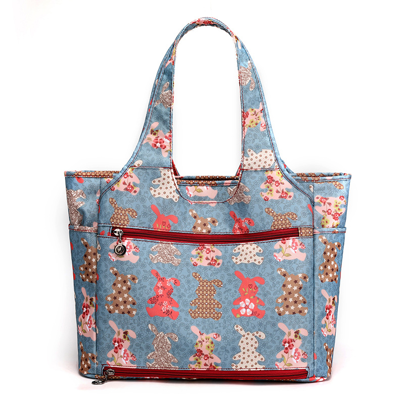 Large Capacity Women's Shoulder Bag Leisure Outdoor Shopping Handbag New Printed Women's Bag Waterproof Nylon Cloth Bag Specification drawing