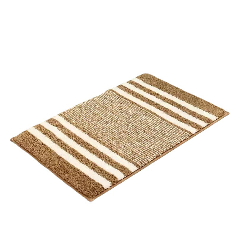 Cross-Border Thick And Fine Striped Fluffy Floor Mat Tpr Non-Slip Mat Indoor Bathroom Floor Mat Kitchen Door Mat Bed Rug Item Picture
