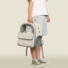 Portable, breathable, large-capacity cat backpack, pet space capsule, double-shoulder backpack, dog outing bag for winter details Picture