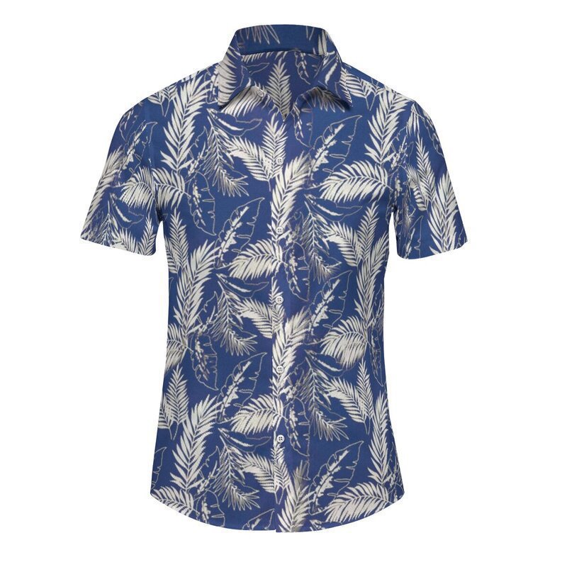 Cross-border factory Direct sales 2025 new men's casual 3D digital printed short-sleeved shirts, men's Hawaiian shirts