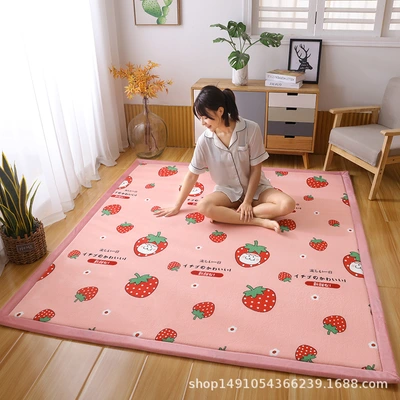 2cm member exclusive connection thickened coral velvet tatami floor mat carpet bedside mat thumbnail