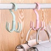 Four-claw hook, multi-functional coat and hat hook, home wall-mounted bag hanger, tie rack without drilling holes, scarf storage rack, rotatable