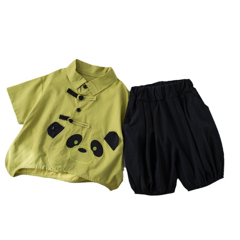 儿童运动服/睡衣儿童短袖卡通/运动套装/纯棉短袖/童装男童短袖韩版白底实物图